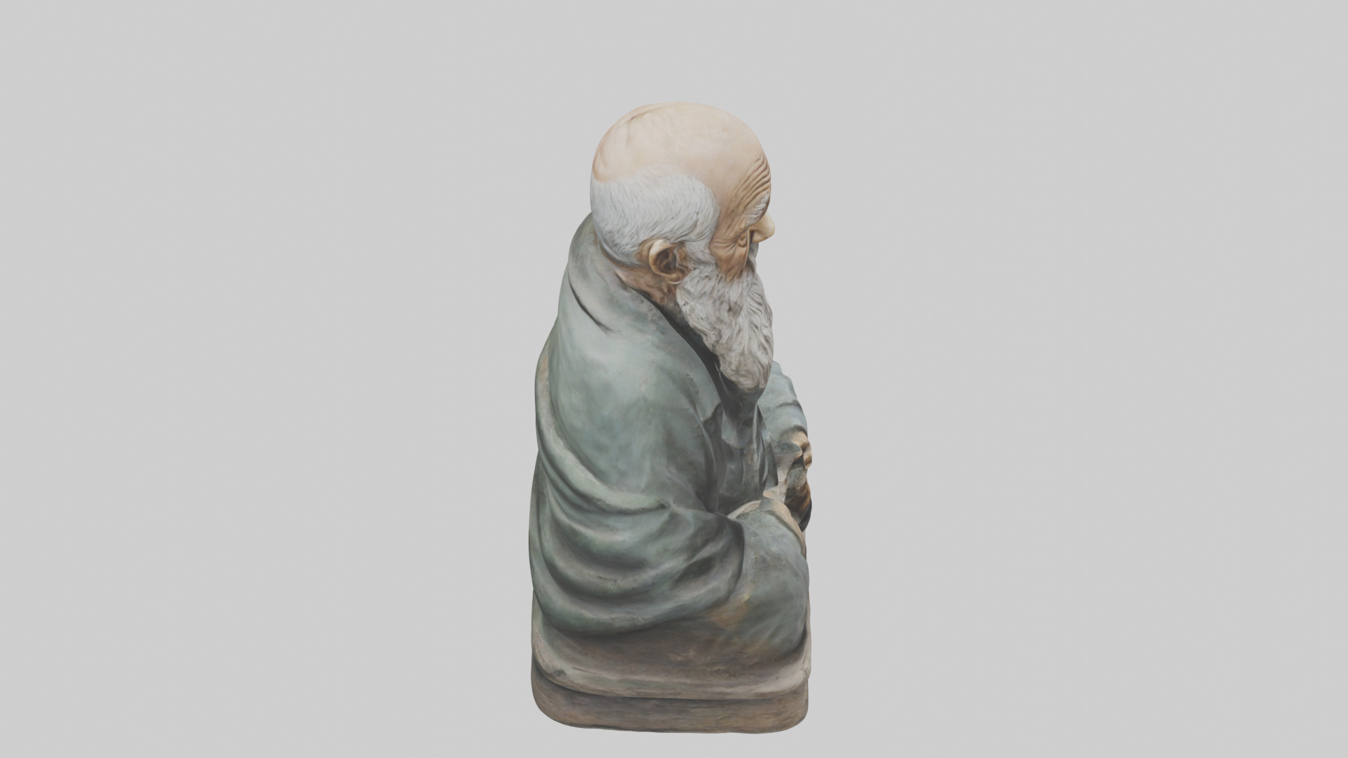 Old Man statue model Low-poly 3D model_18