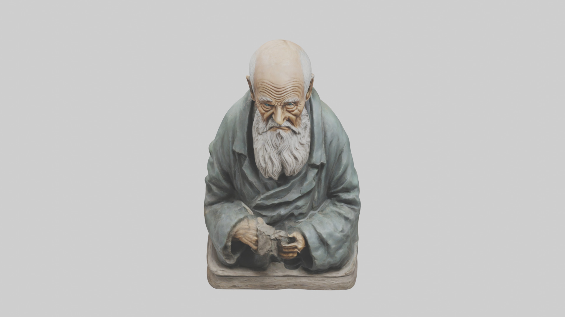 Old Man statue model Low-poly 3D model_16