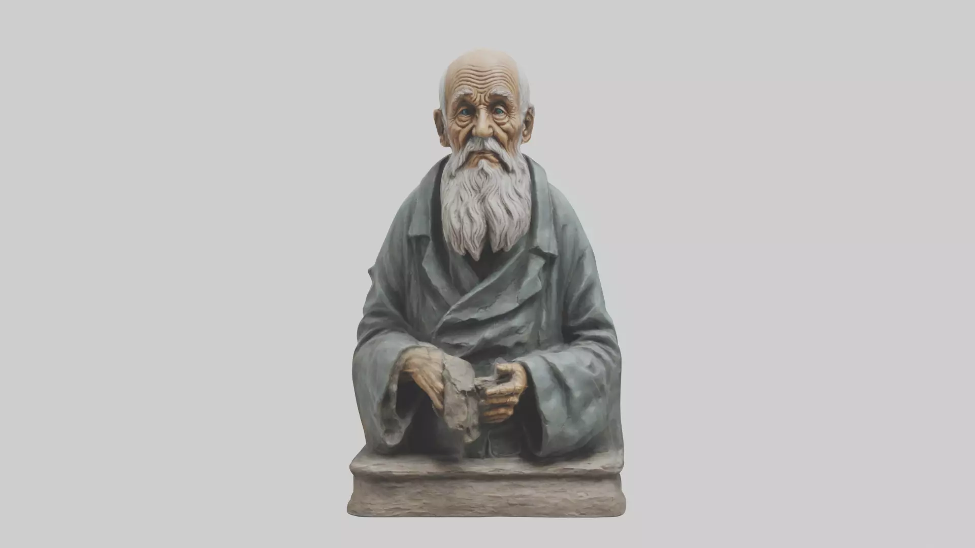 Old Man statue model Low-poly 3D model_0