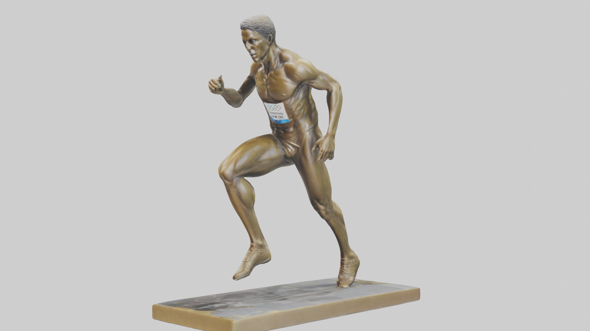 Olympic Sprinter Statue model Low-poly 3D model_8