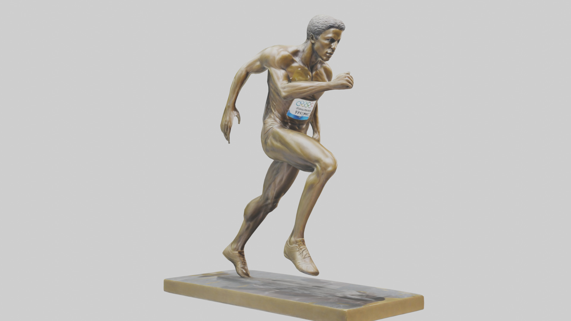 Olympic Sprinter Statue model Low-poly 3D model_11