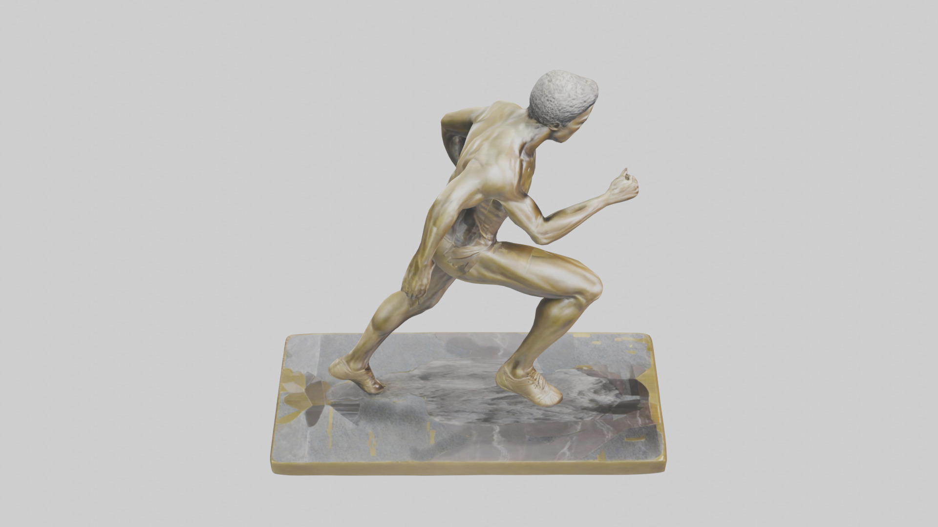 Olympic Sprinter Statue model Low-poly 3D model_18