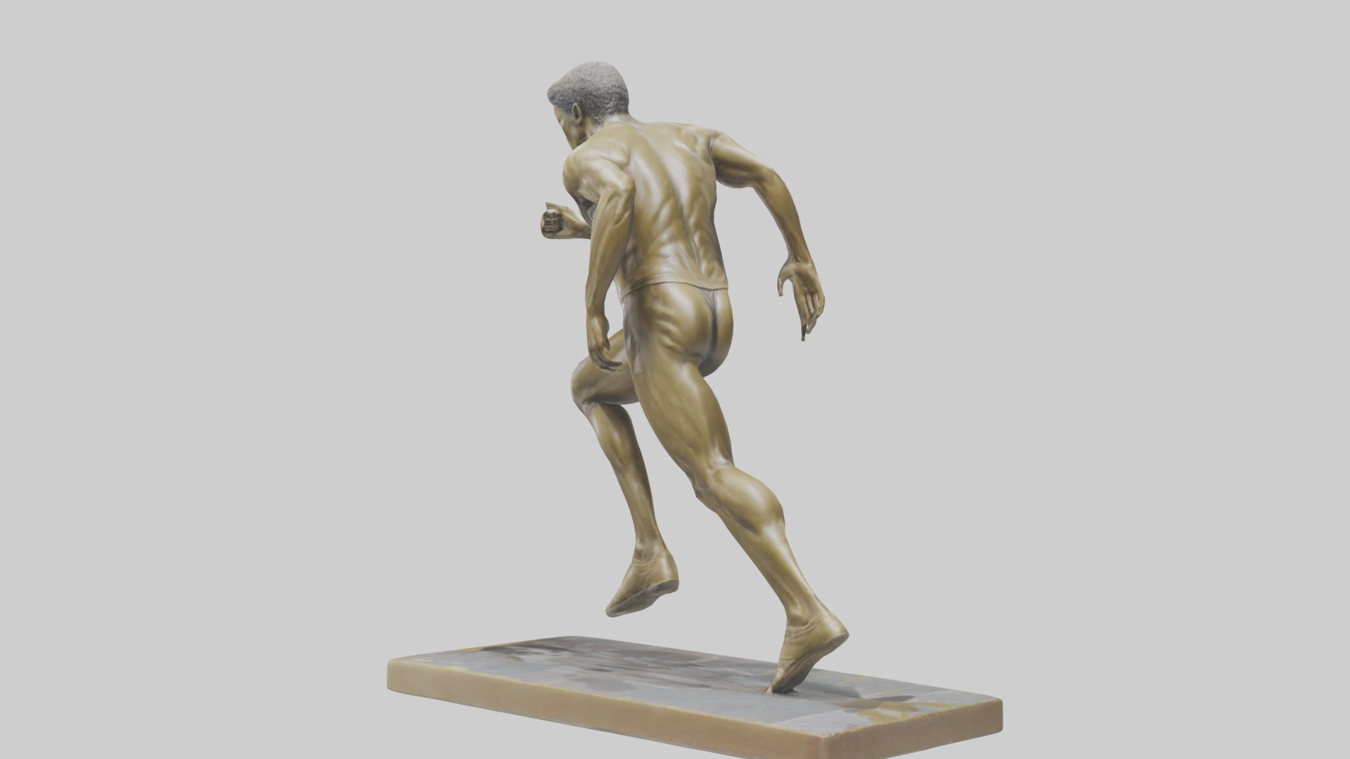 Olympic Sprinter Statue model Low-poly 3D model_1