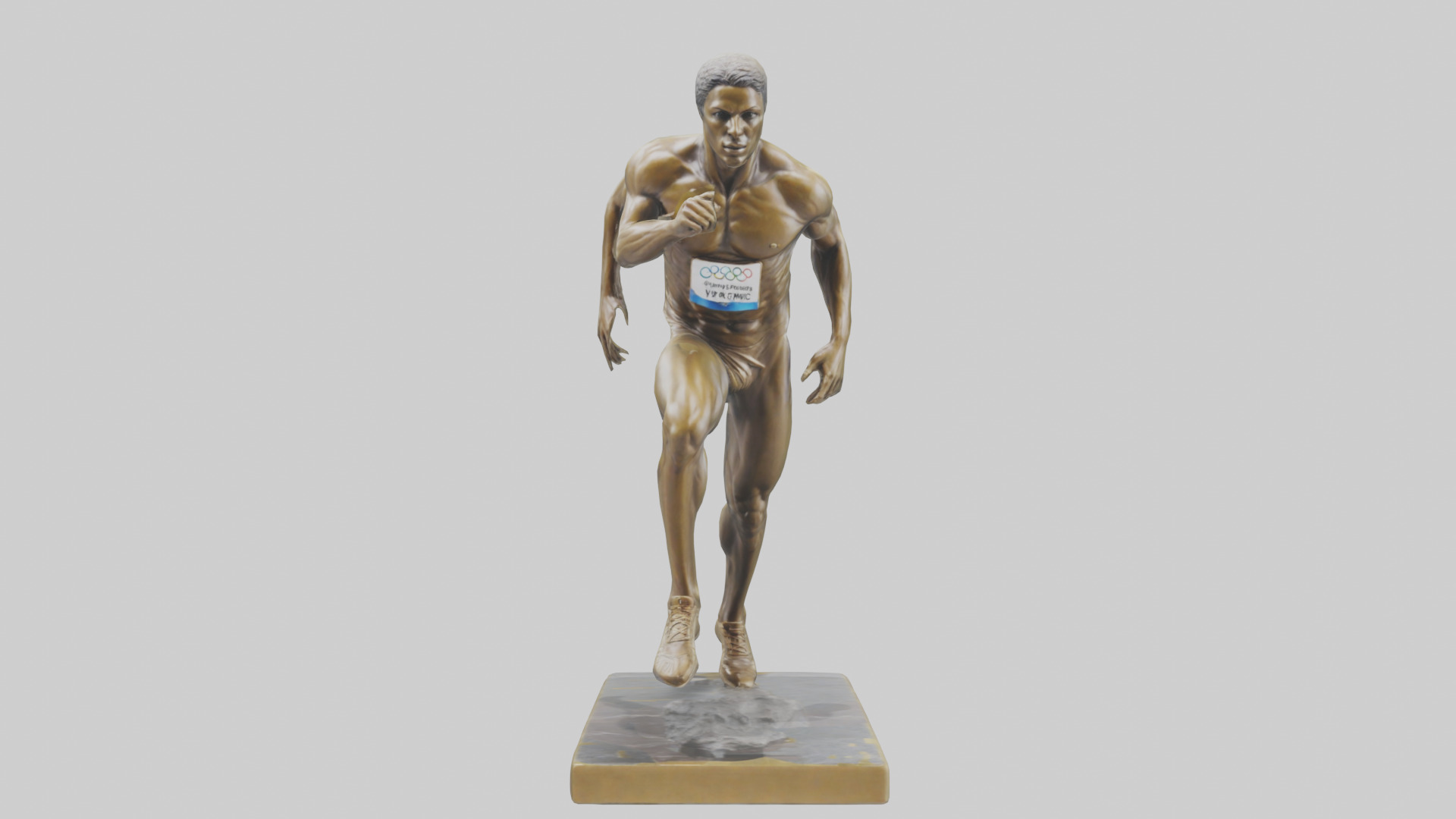 Olympic Sprinter Statue model Low-poly 3D model_9