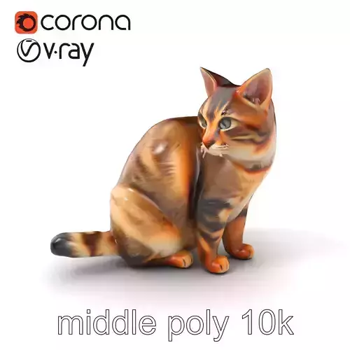 Realistic Domestic Cat 3D Model Pack