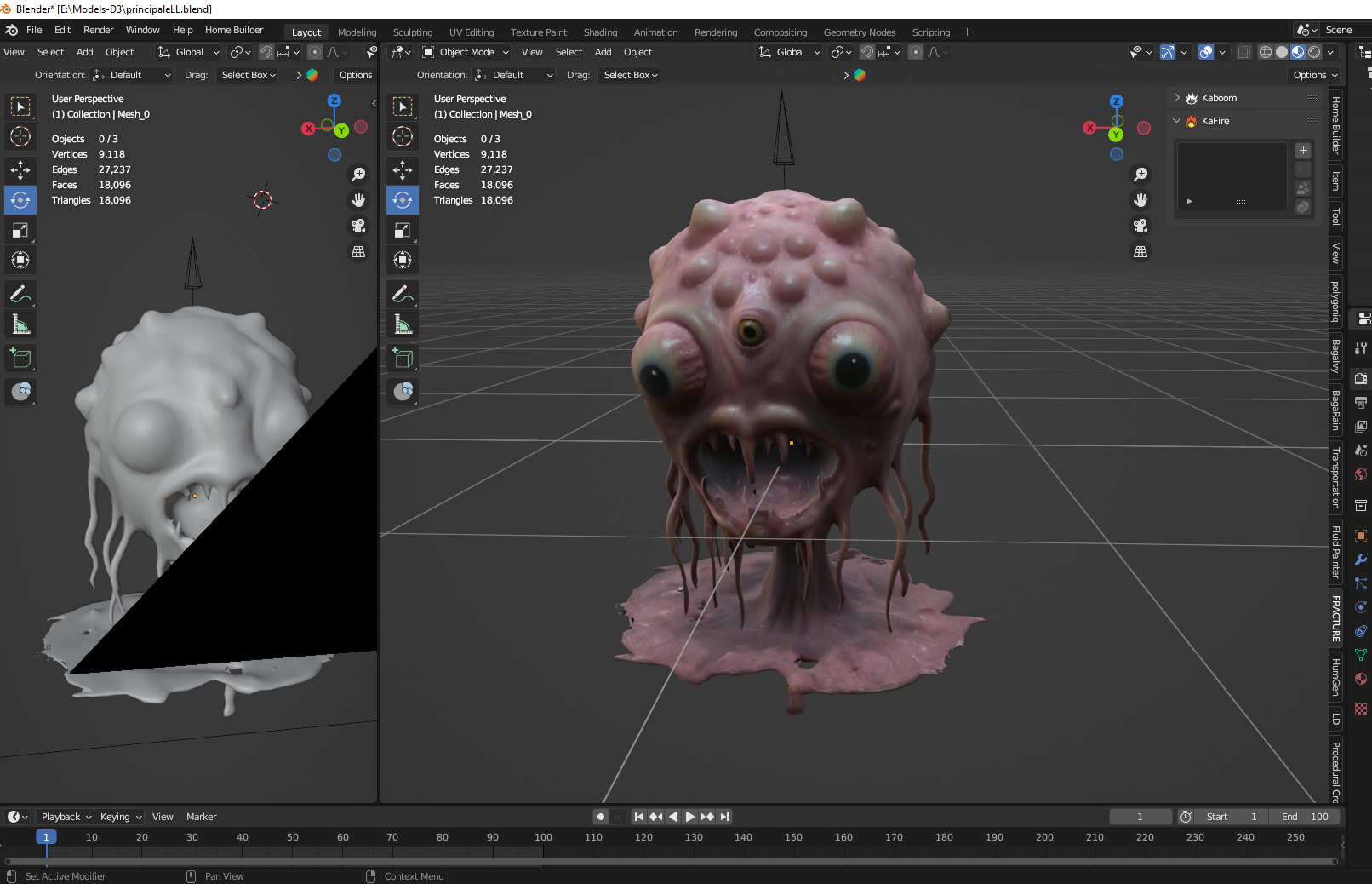 scary creature 05 Low-poly 3D model_2