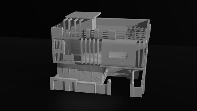 3D low poly Modern House Low-poly 3D model
