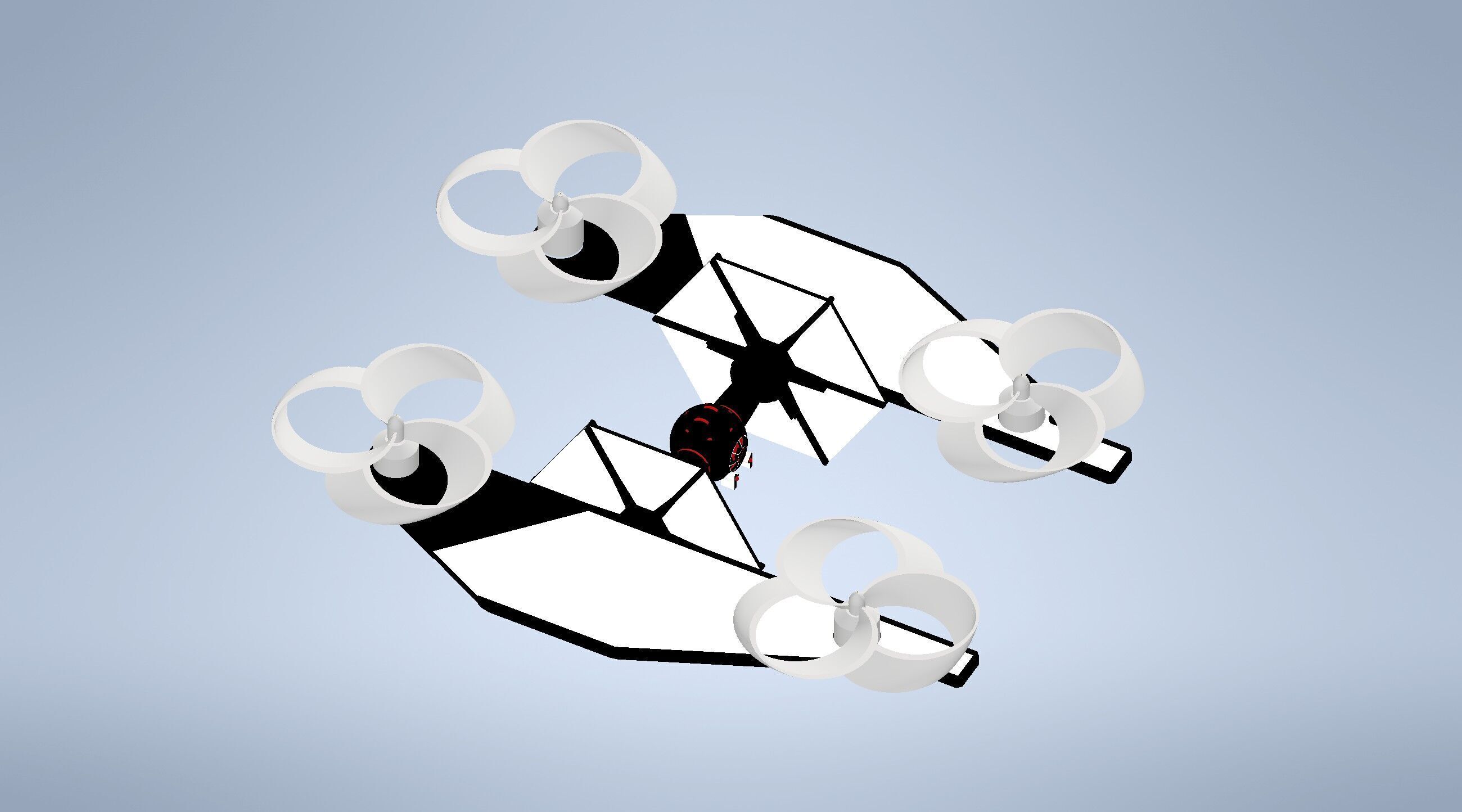 Modified TIE Fighter Drone Fuselage  3D print model_3