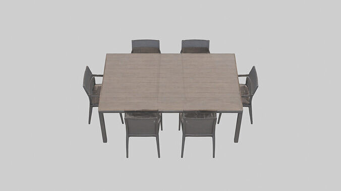 Outdoor Dining Set model Low-poly 3D model