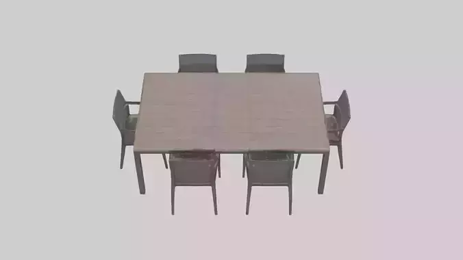 Outdoor Dining Set model Low-poly 3D model