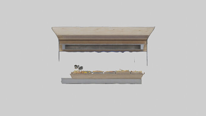 Outdoor Food Stand model Low-poly 3D model 3