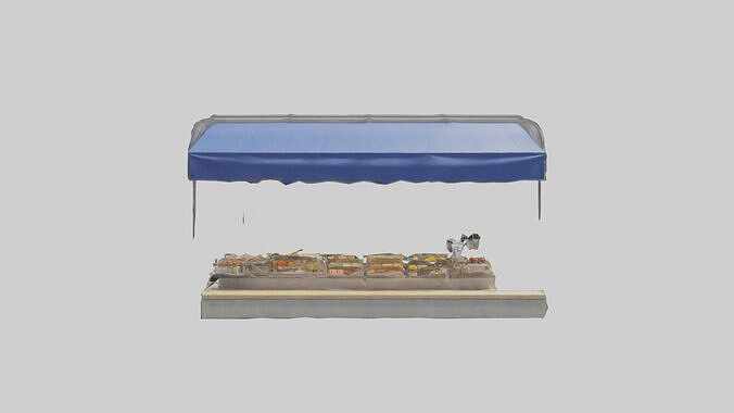Outdoor Food Stand model Low-poly 3D model 2