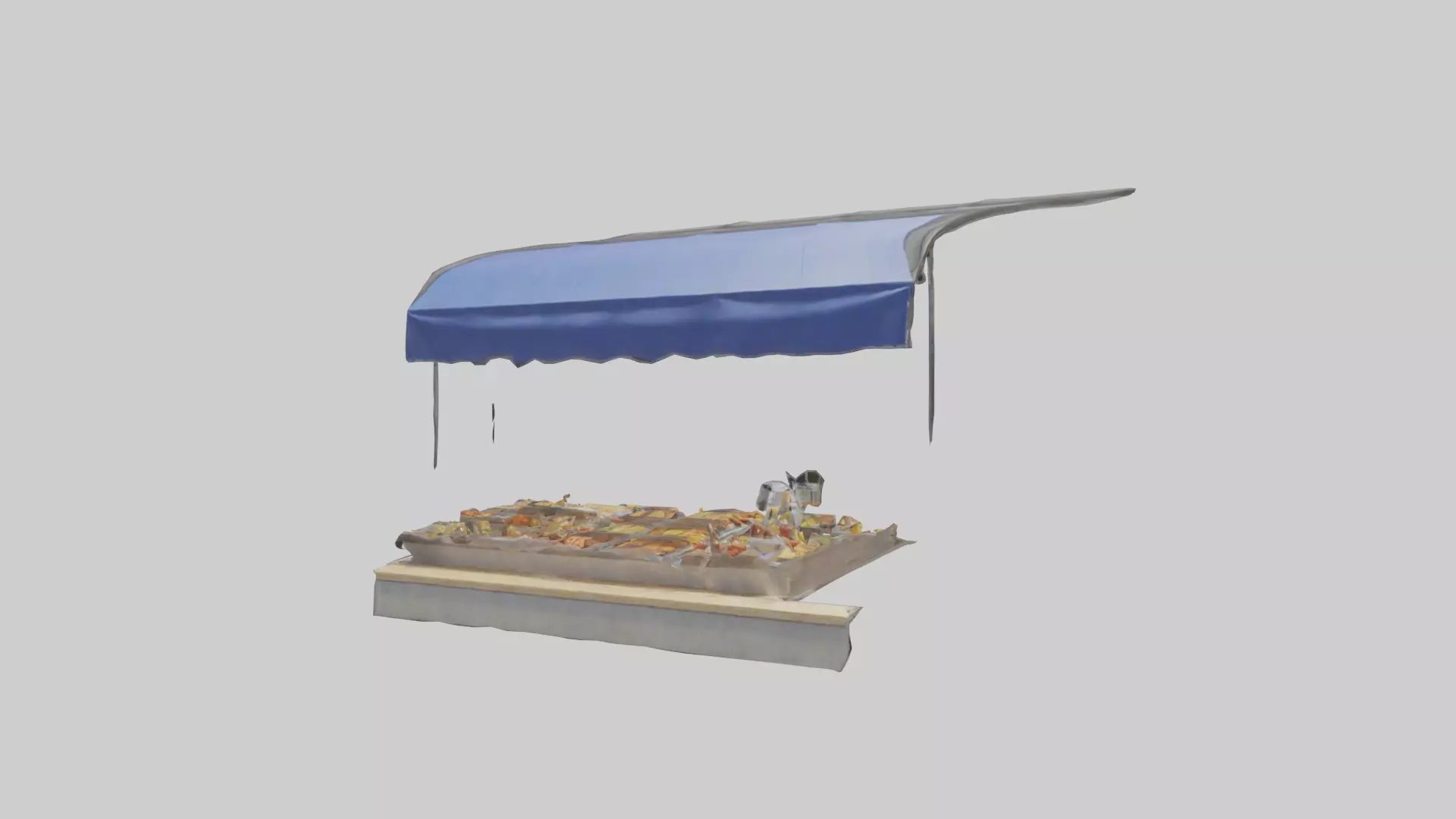 Outdoor Food Stand model Low-poly 3D model_0
