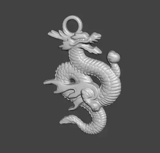 CHINESE DRAGON PENDANT MODEL GOOD LUCK POWER WEALTH 3D print model