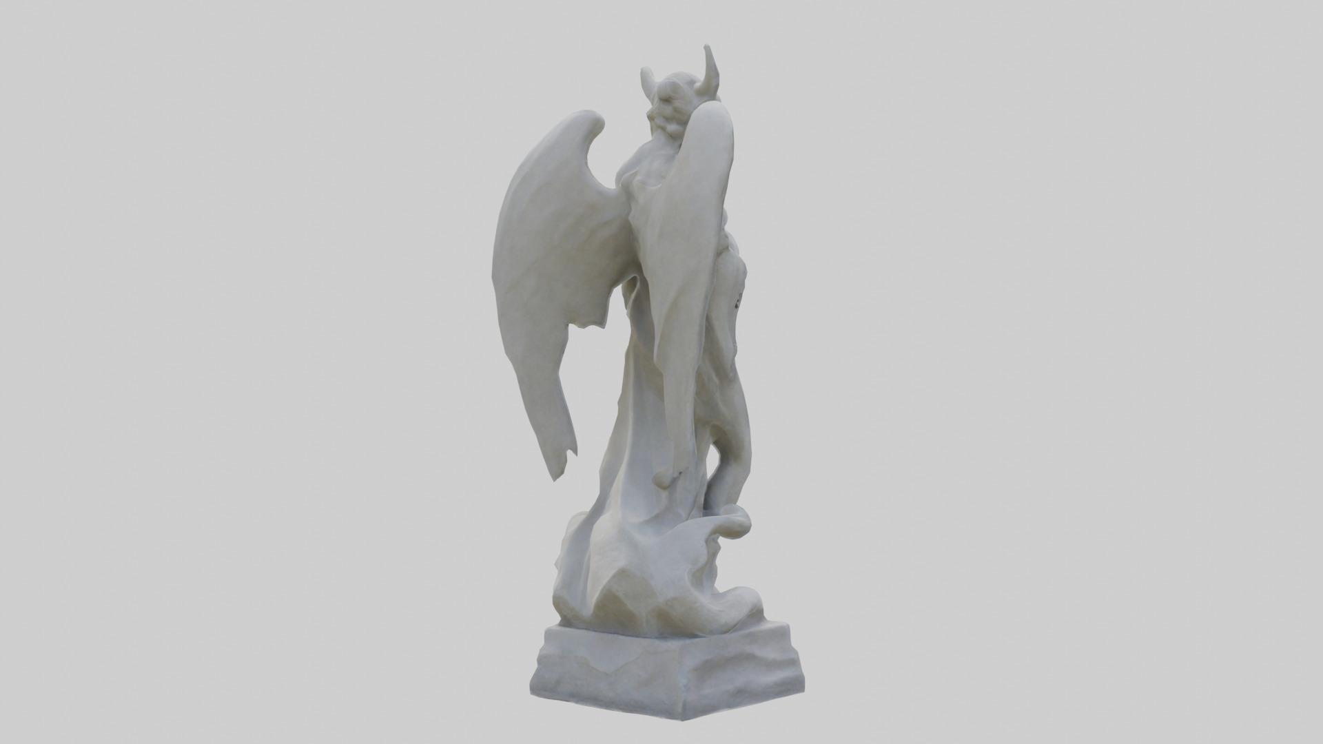 Outdoor stone statue model Low-poly 3D model_4
