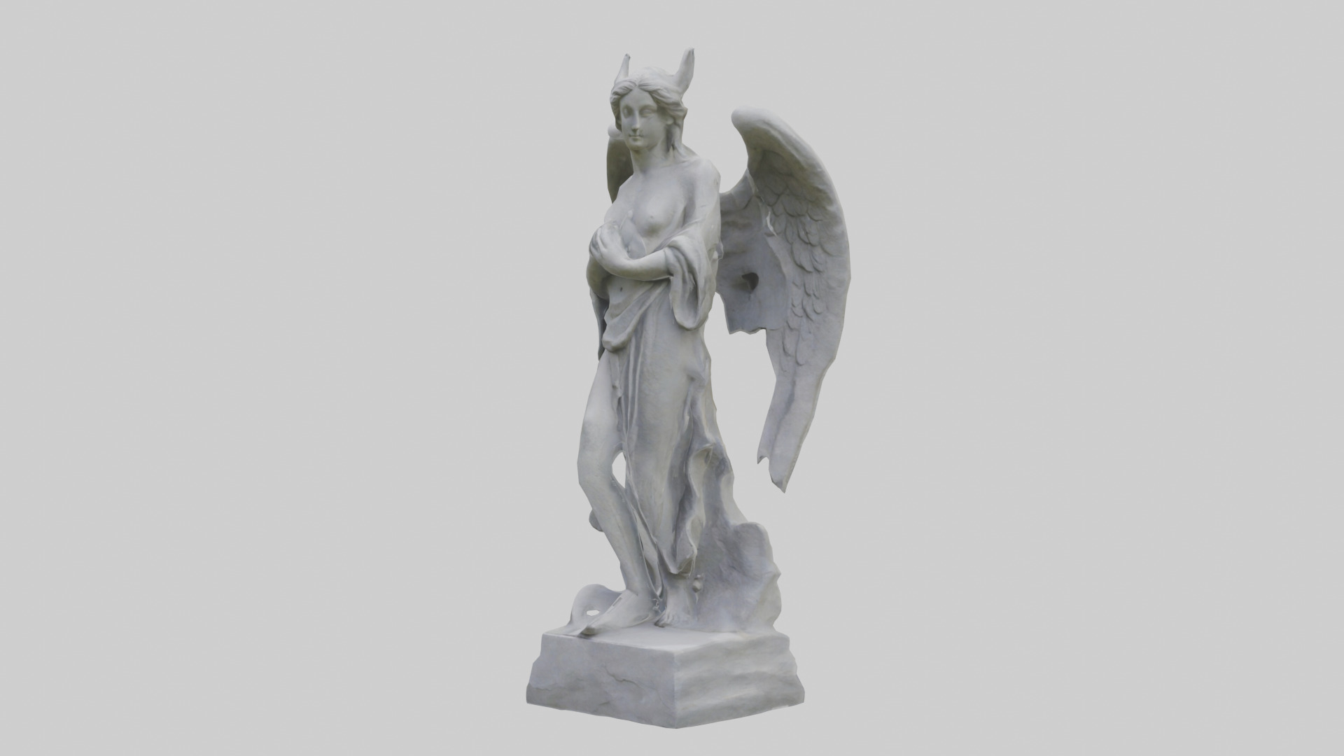 Outdoor stone statue model Low-poly 3D model_1