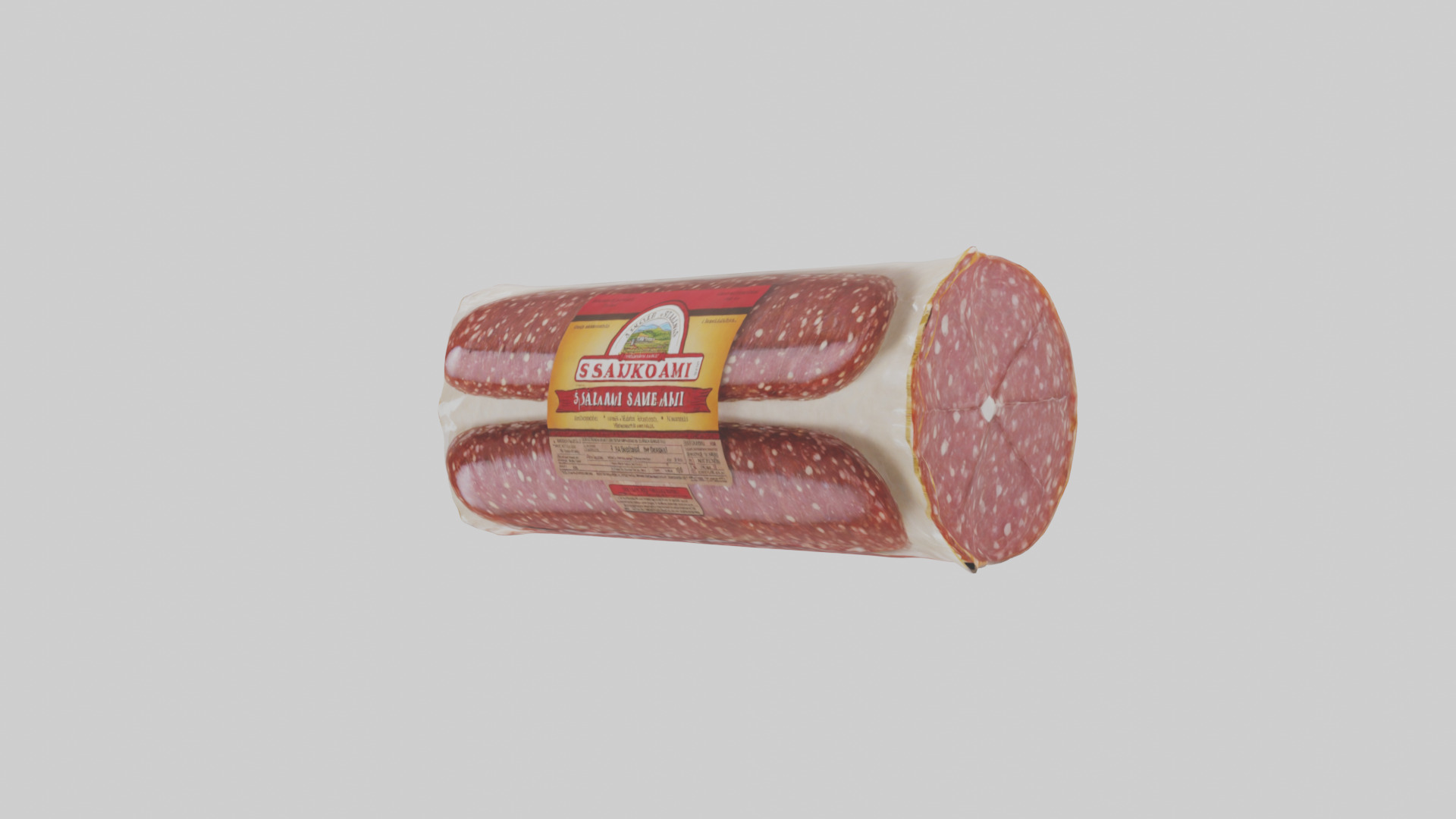 Packaged Salami model Low-poly 3D model_10