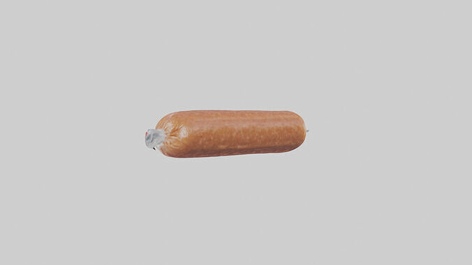 Packaged Sausage model Low-poly 3D model 2