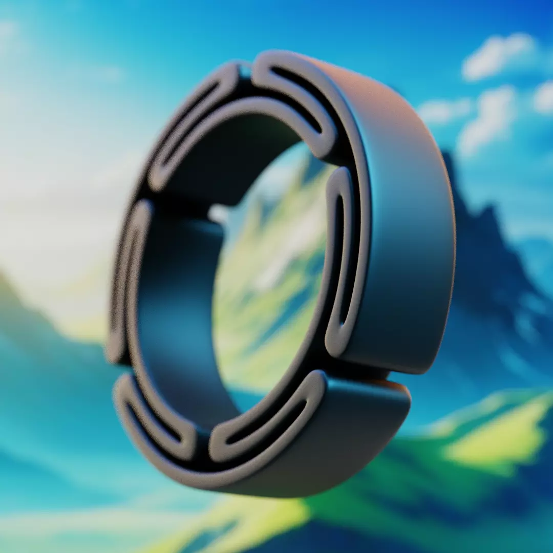 Segmented Tech Ring - Futuristic 3D Print Ready Design 34 3D print model
