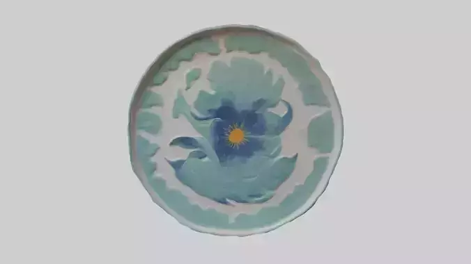 Painted Ceramic Wall Art Low-poly 3D model