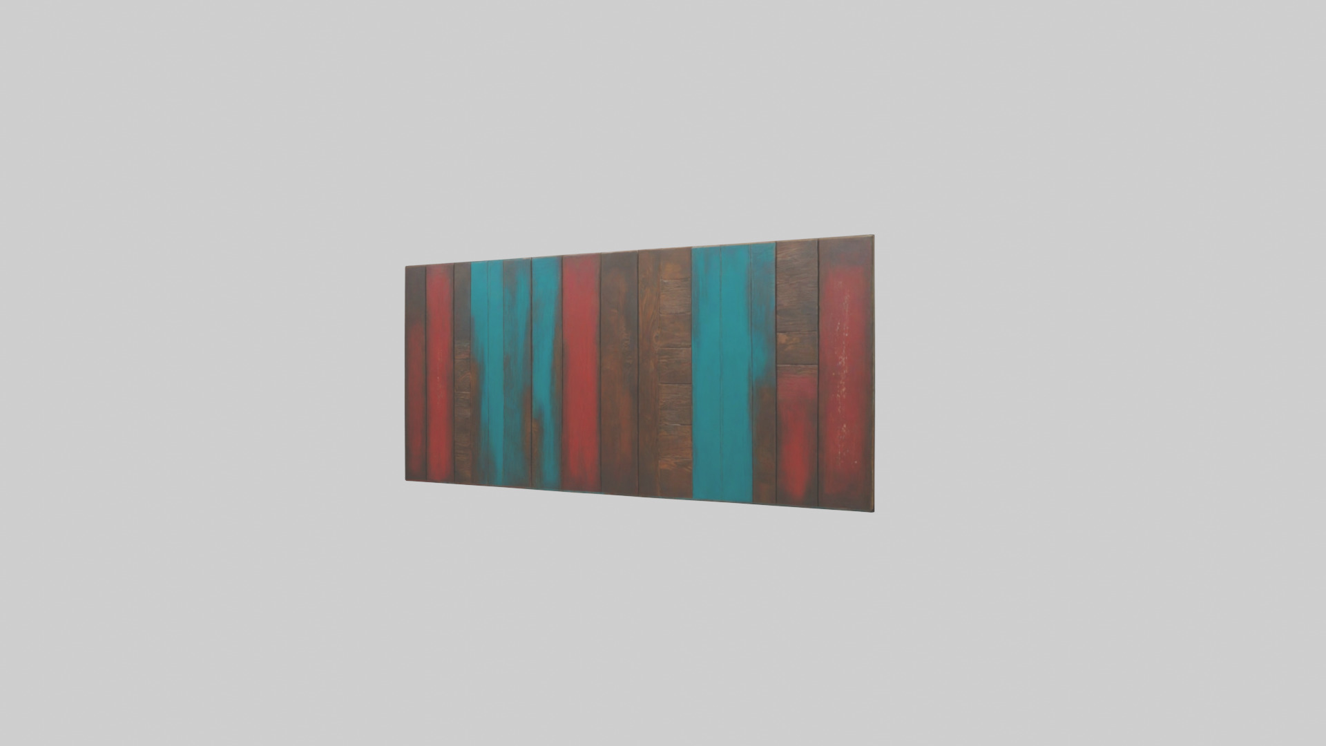 Painted Wooden Wall Pieces Low-poly 3D model_2