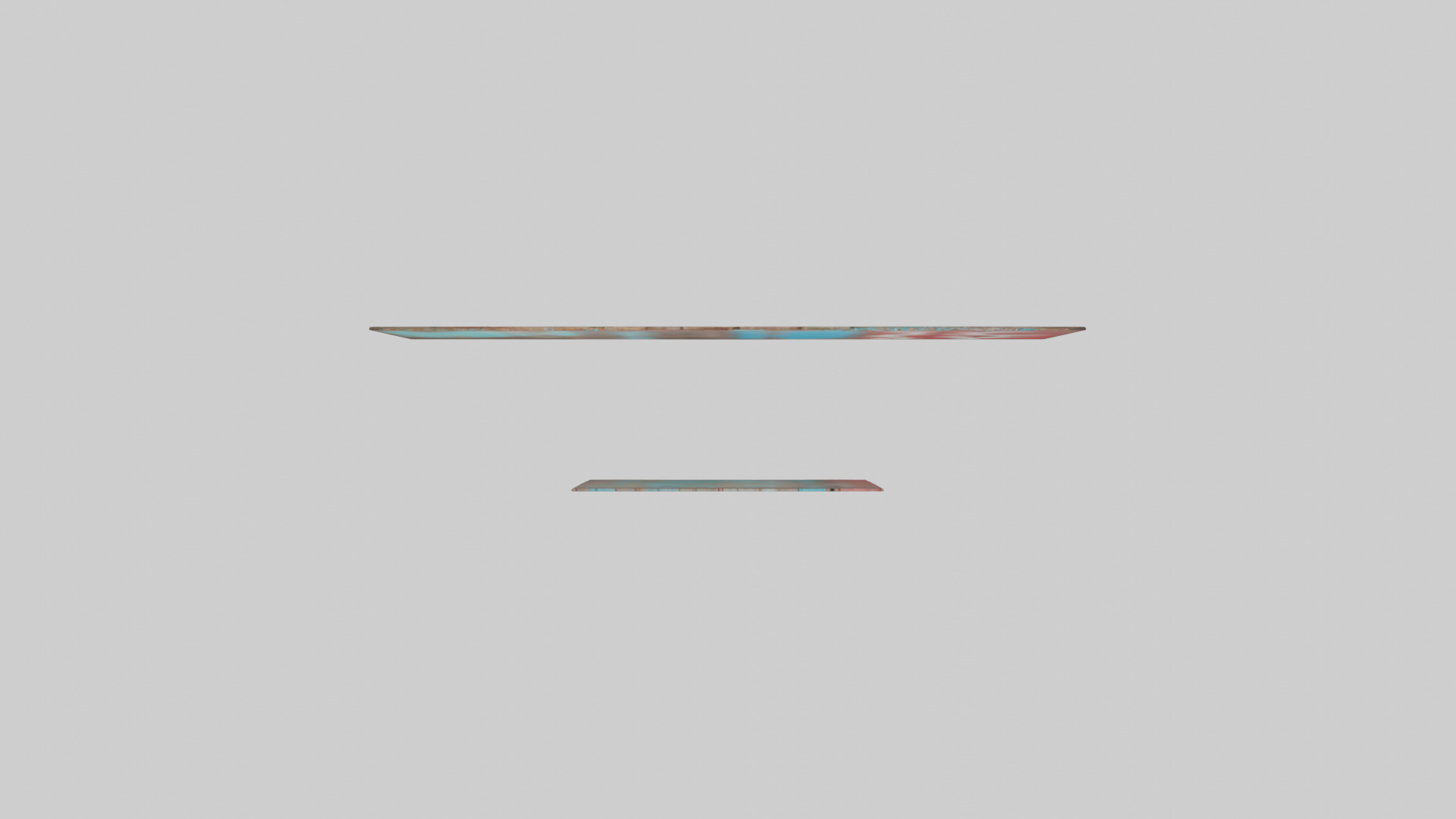 Painted Wooden Wall Pieces Low-poly 3D model_14