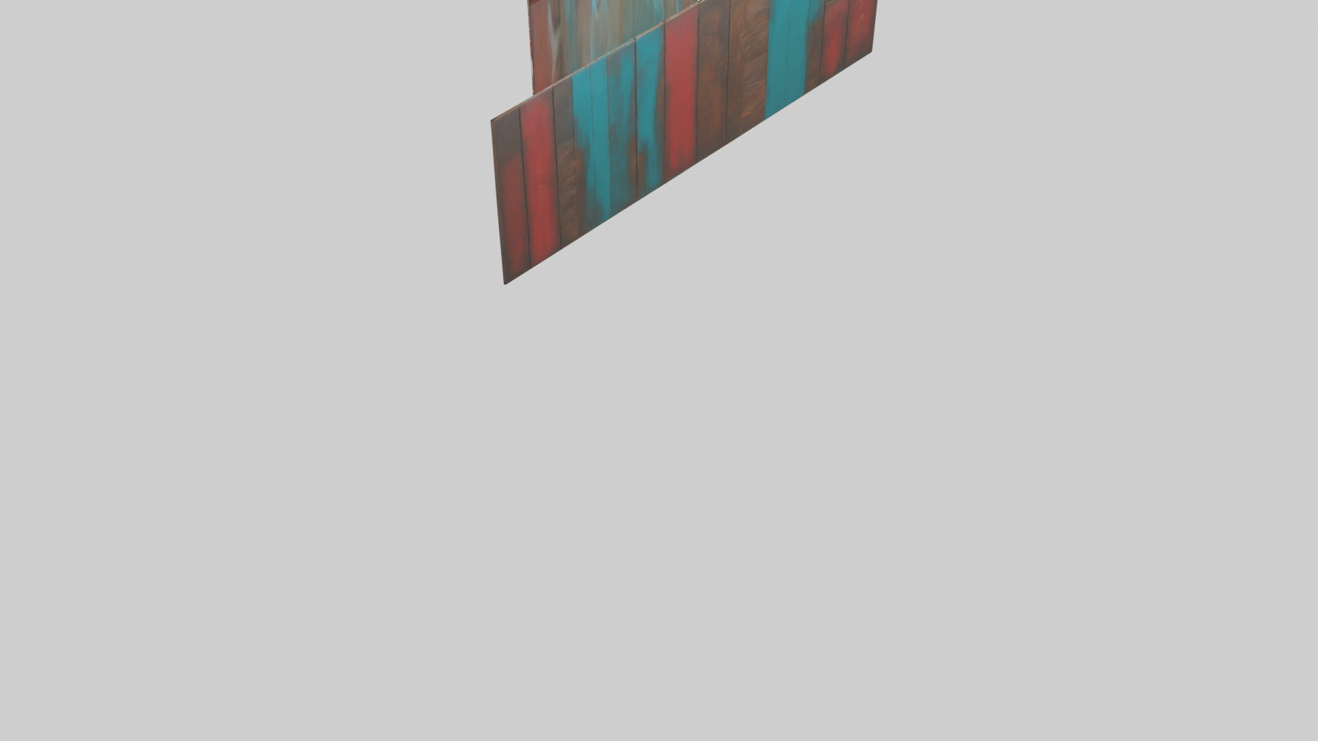 Painted Wooden Wall Pieces Low-poly 3D model_3