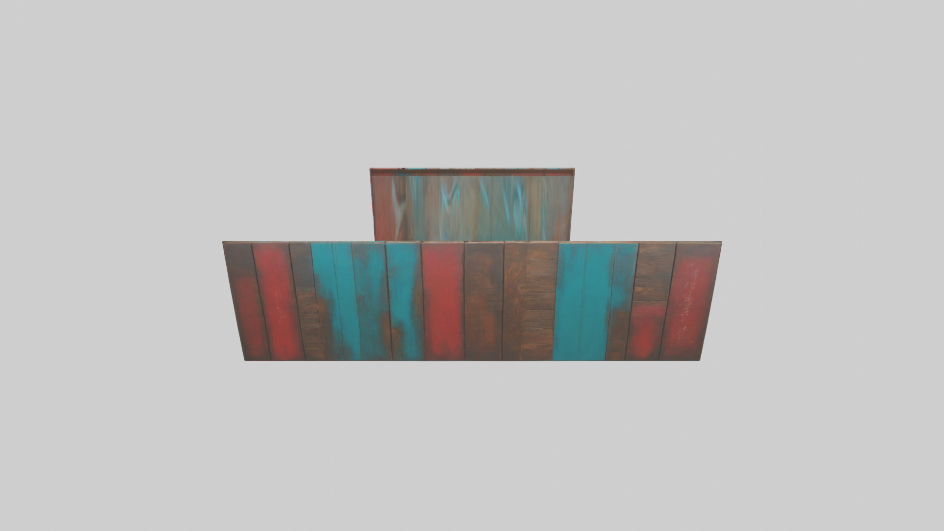 Painted Wooden Wall Pieces Low-poly 3D model_15