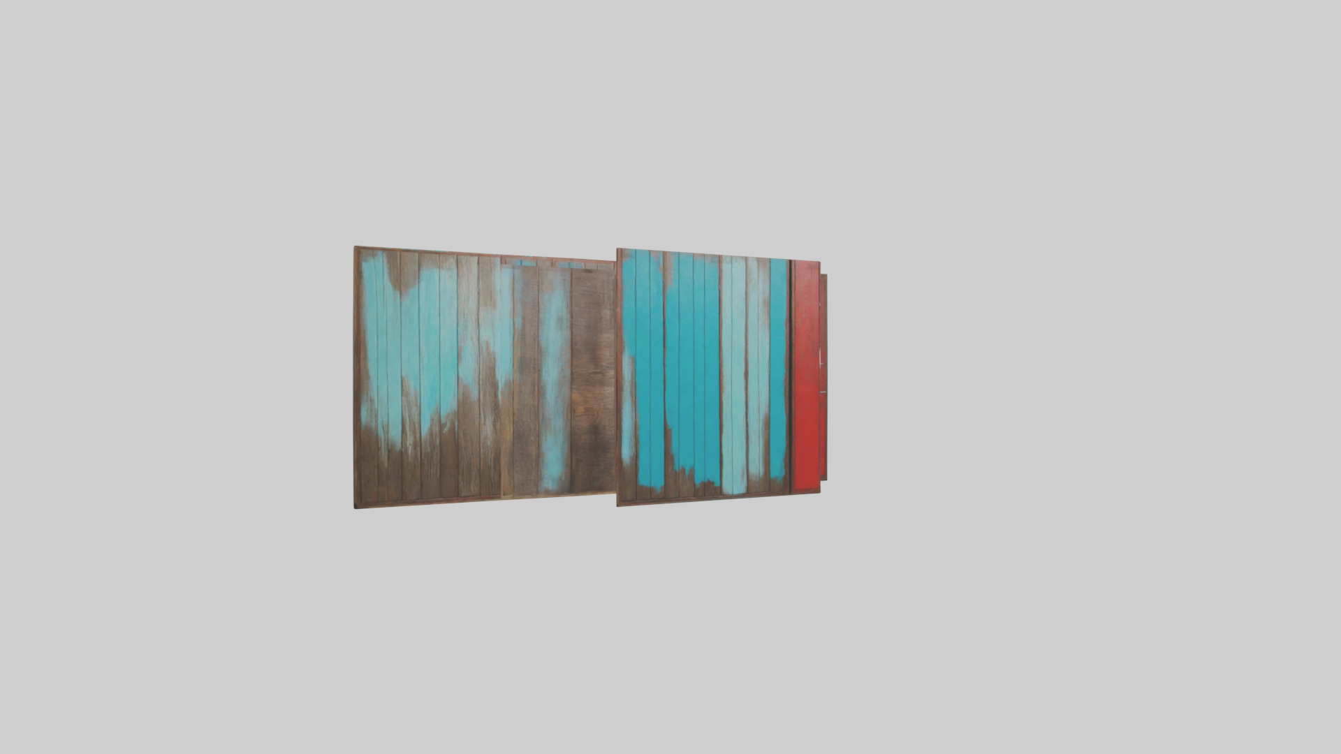 Painted Wooden Wall Pieces Low-poly 3D model_11