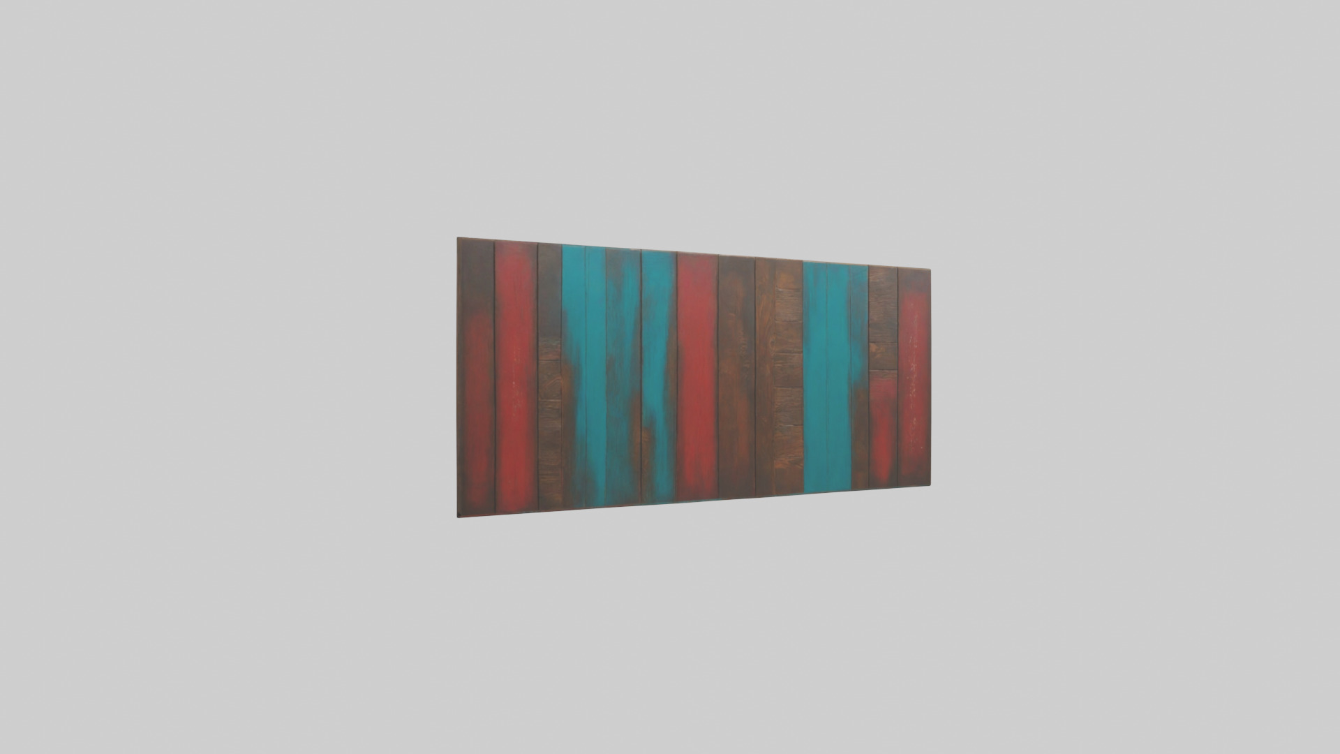 Painted Wooden Wall Pieces Low-poly 3D model_1