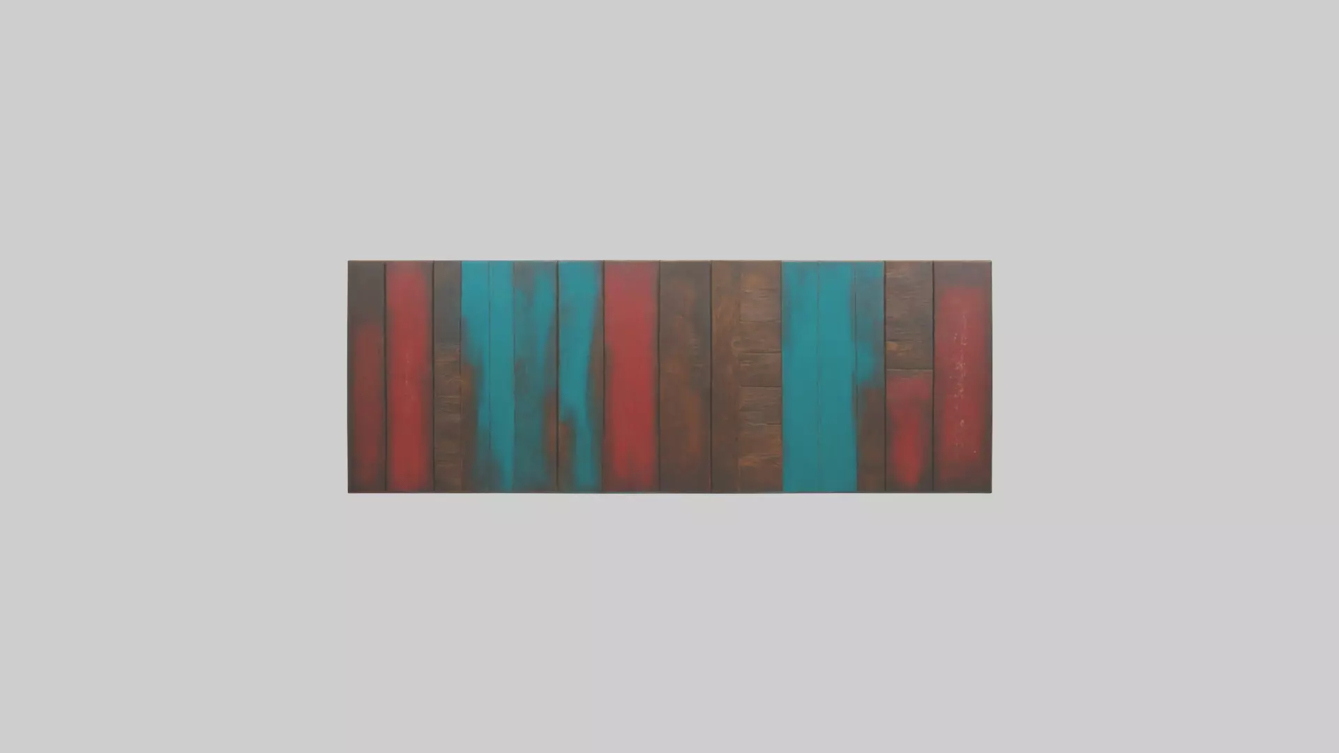 Painted Wooden Wall Pieces Low-poly 3D model_0