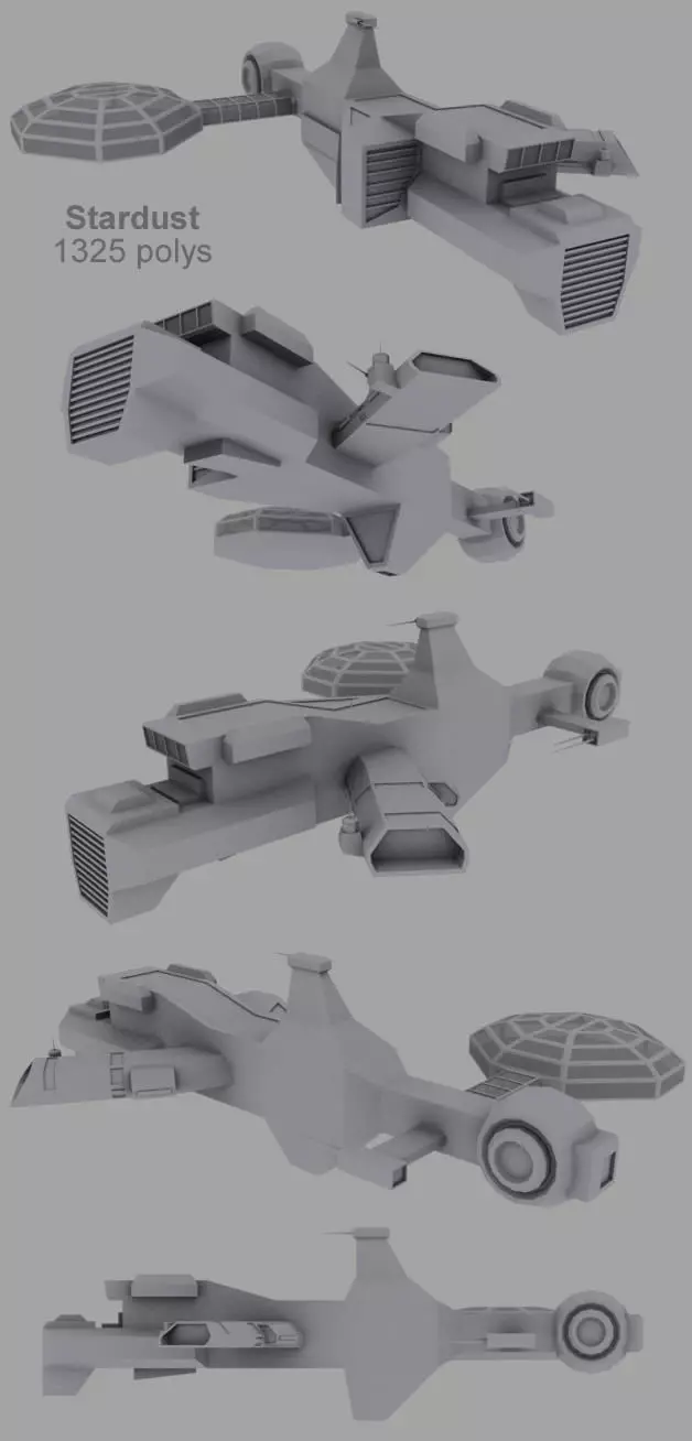 Stardust star trek ship in stages of construction Free 3D model