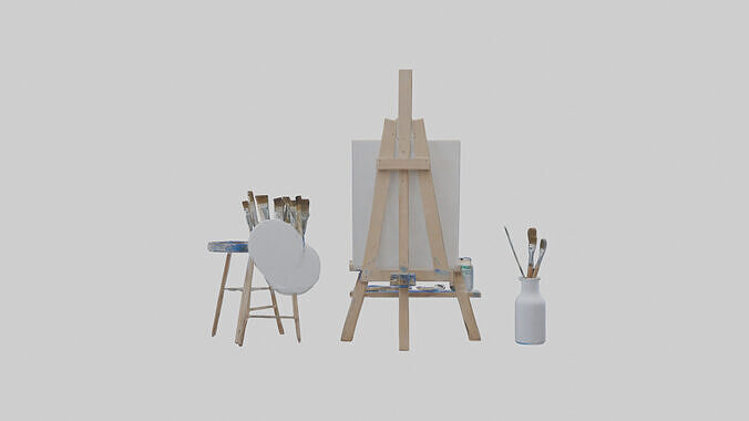 Painting Studio Low-poly 3D model