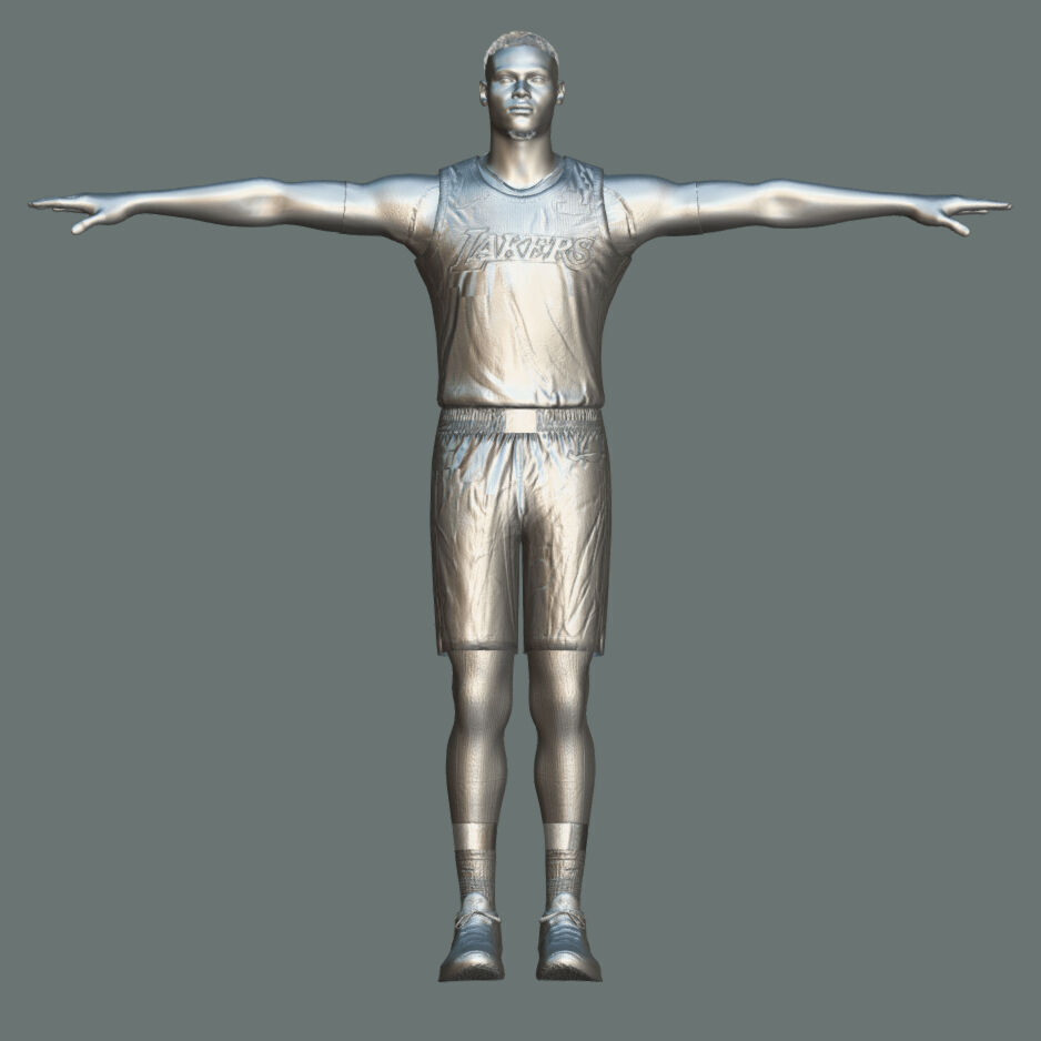 T-Pose Rigged Cam Reddish Los Angeles Lakers 3D model_3