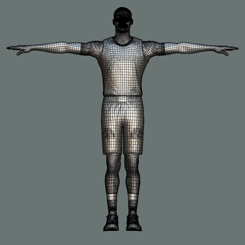 T-Pose Rigged Cam Reddish Los Angeles Lakers 3D model_4