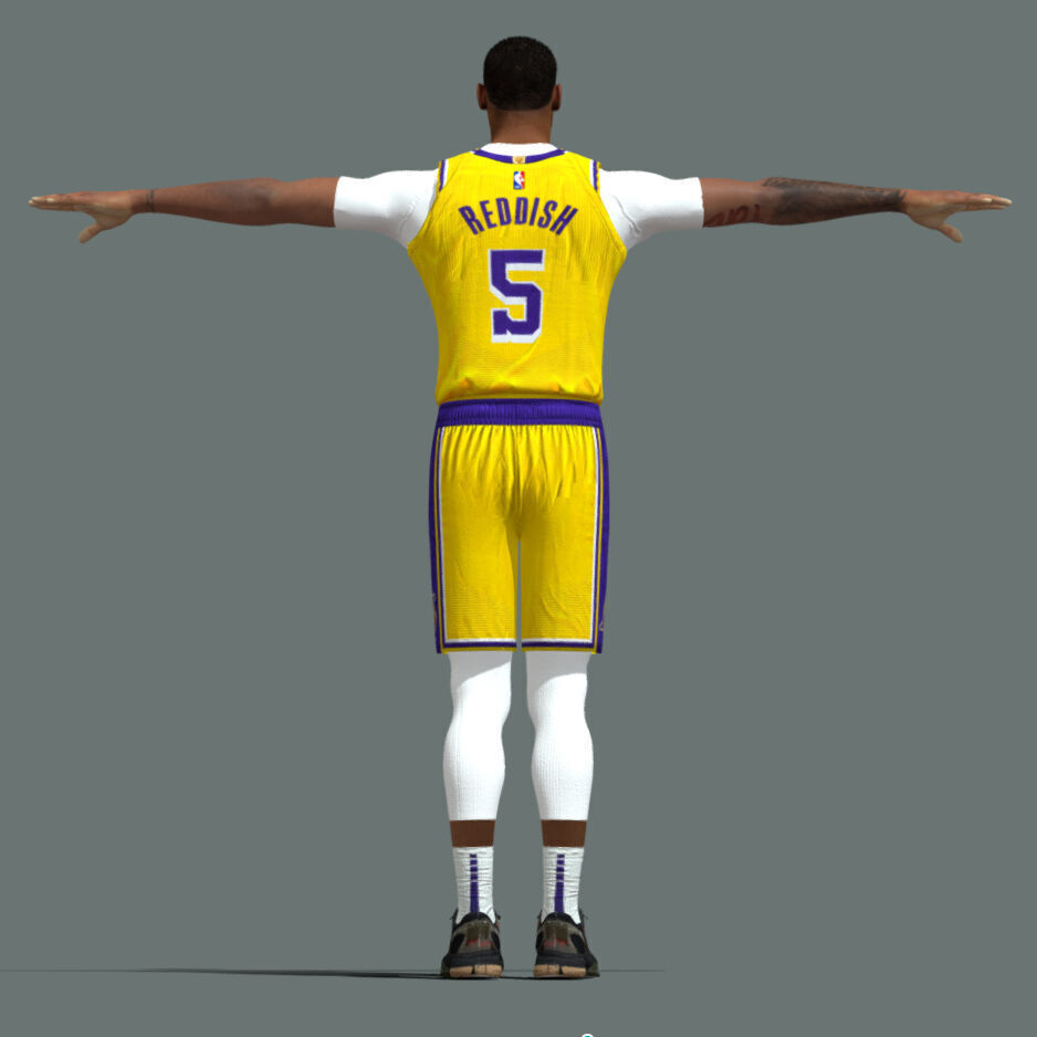 T-Pose Rigged Cam Reddish Los Angeles Lakers 3D model_2