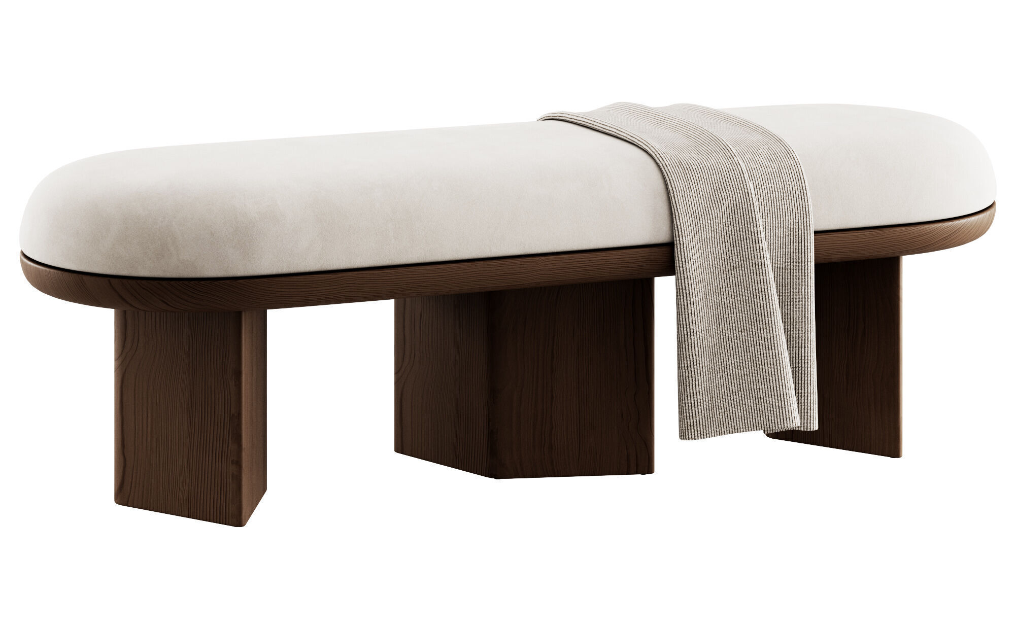 Wilshire Boucle Bench By Meridian Furniture 3D model_16