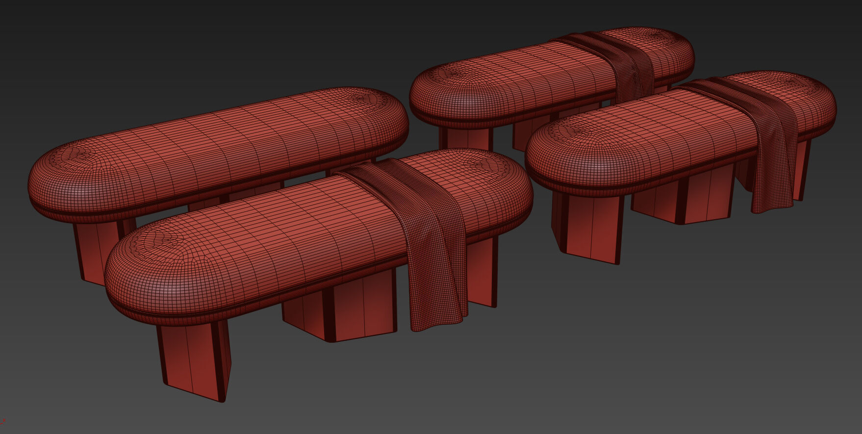 Wilshire Boucle Bench By Meridian Furniture 3D model_21