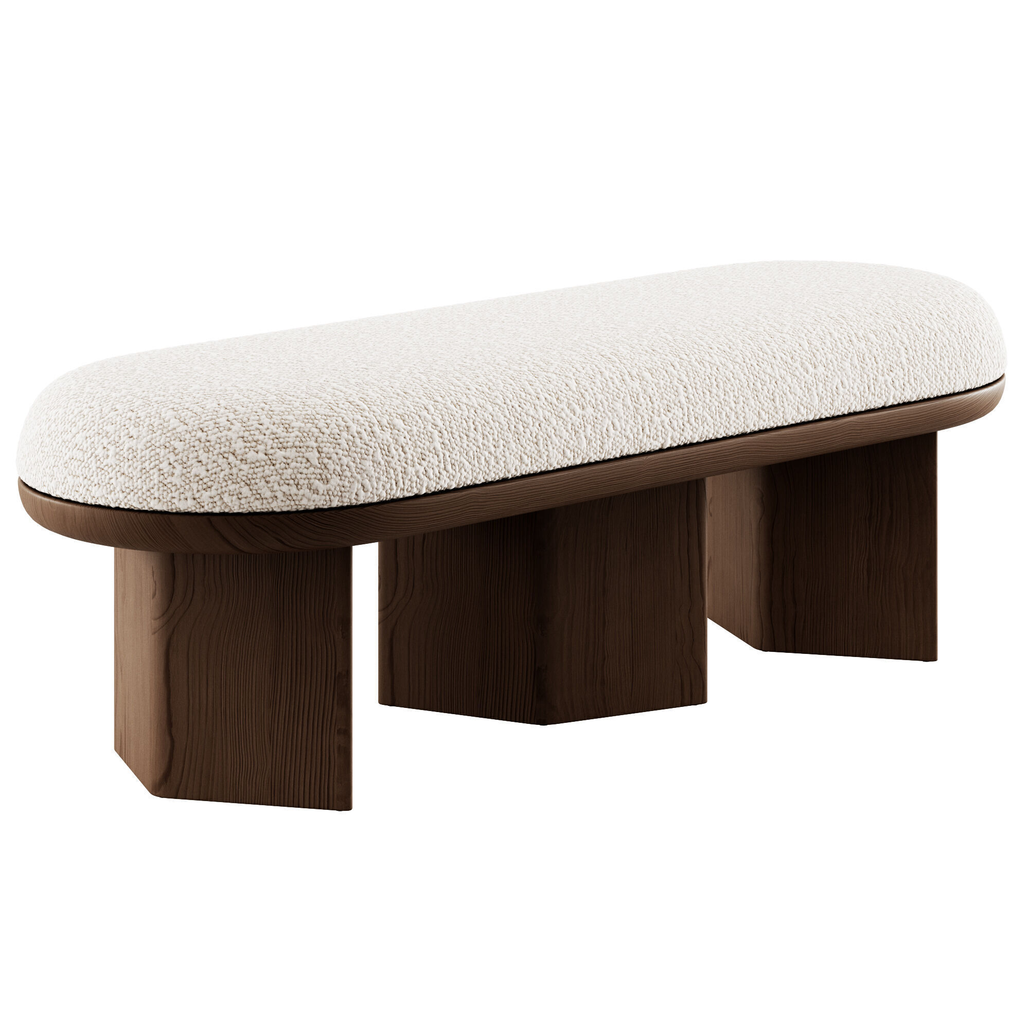 Wilshire Boucle Bench By Meridian Furniture 3D model_1