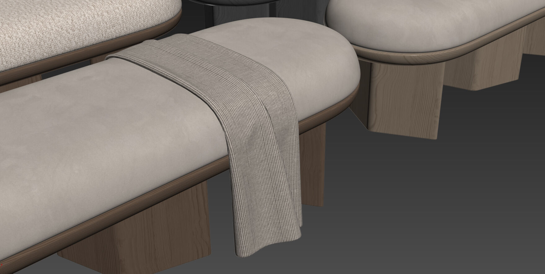 Wilshire Boucle Bench By Meridian Furniture 3D model_22