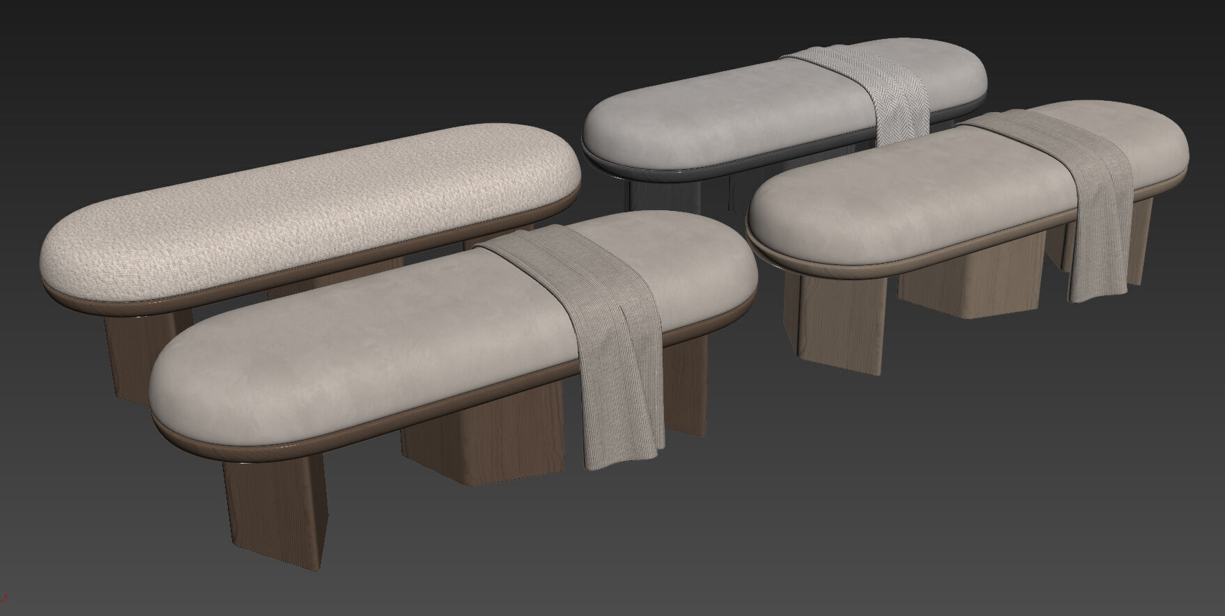Wilshire Boucle Bench By Meridian Furniture 3D model_19