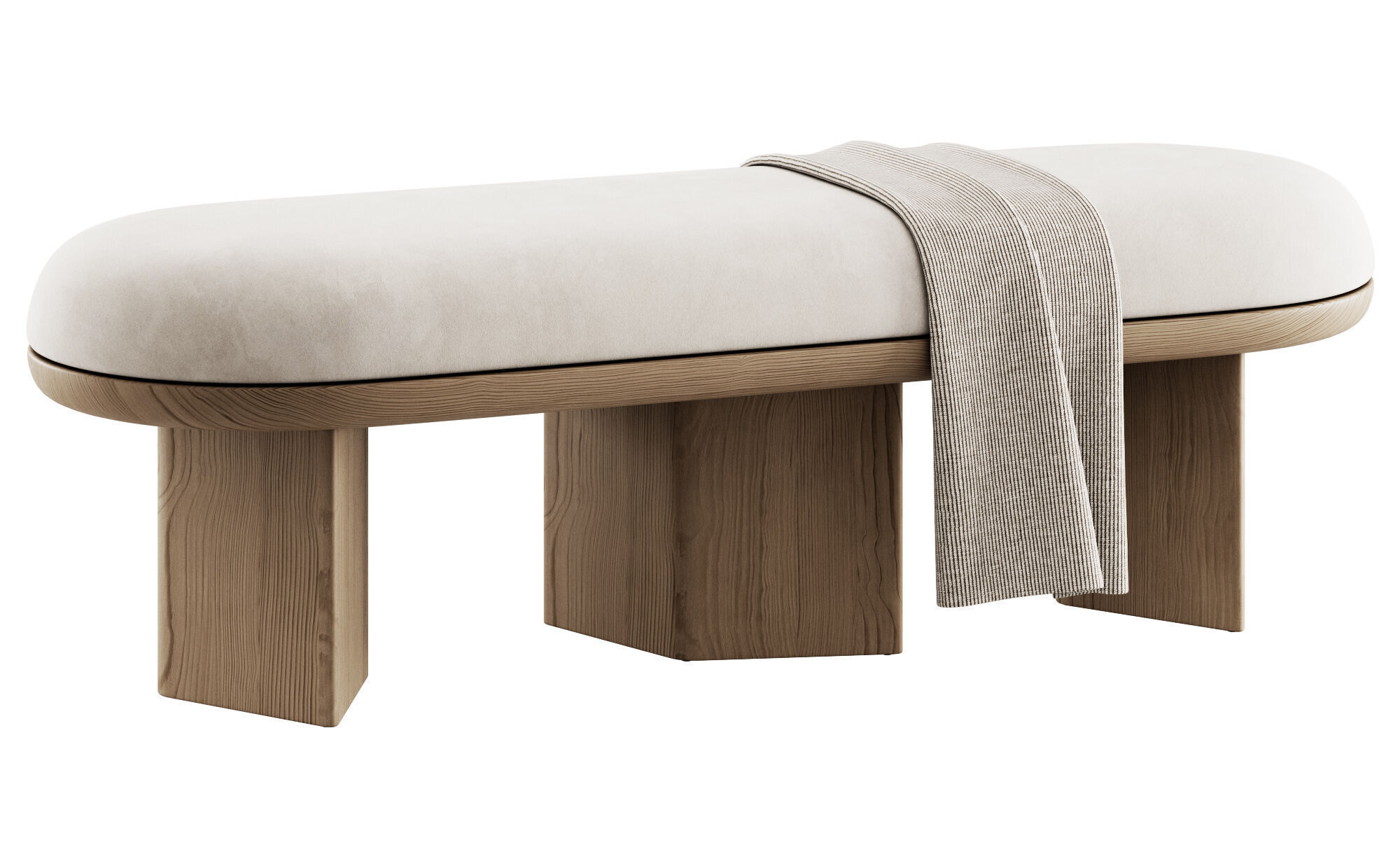 Wilshire Boucle Bench By Meridian Furniture 3D model_11