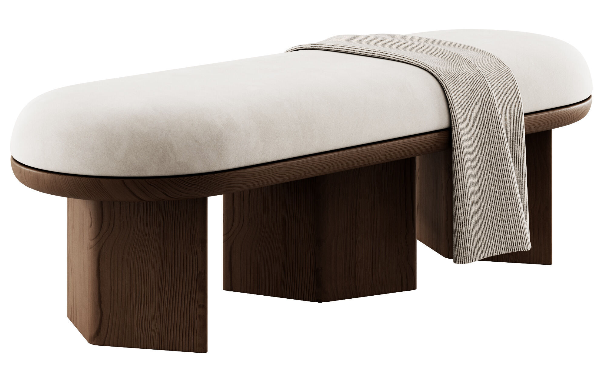 Wilshire Boucle Bench By Meridian Furniture 3D model_7