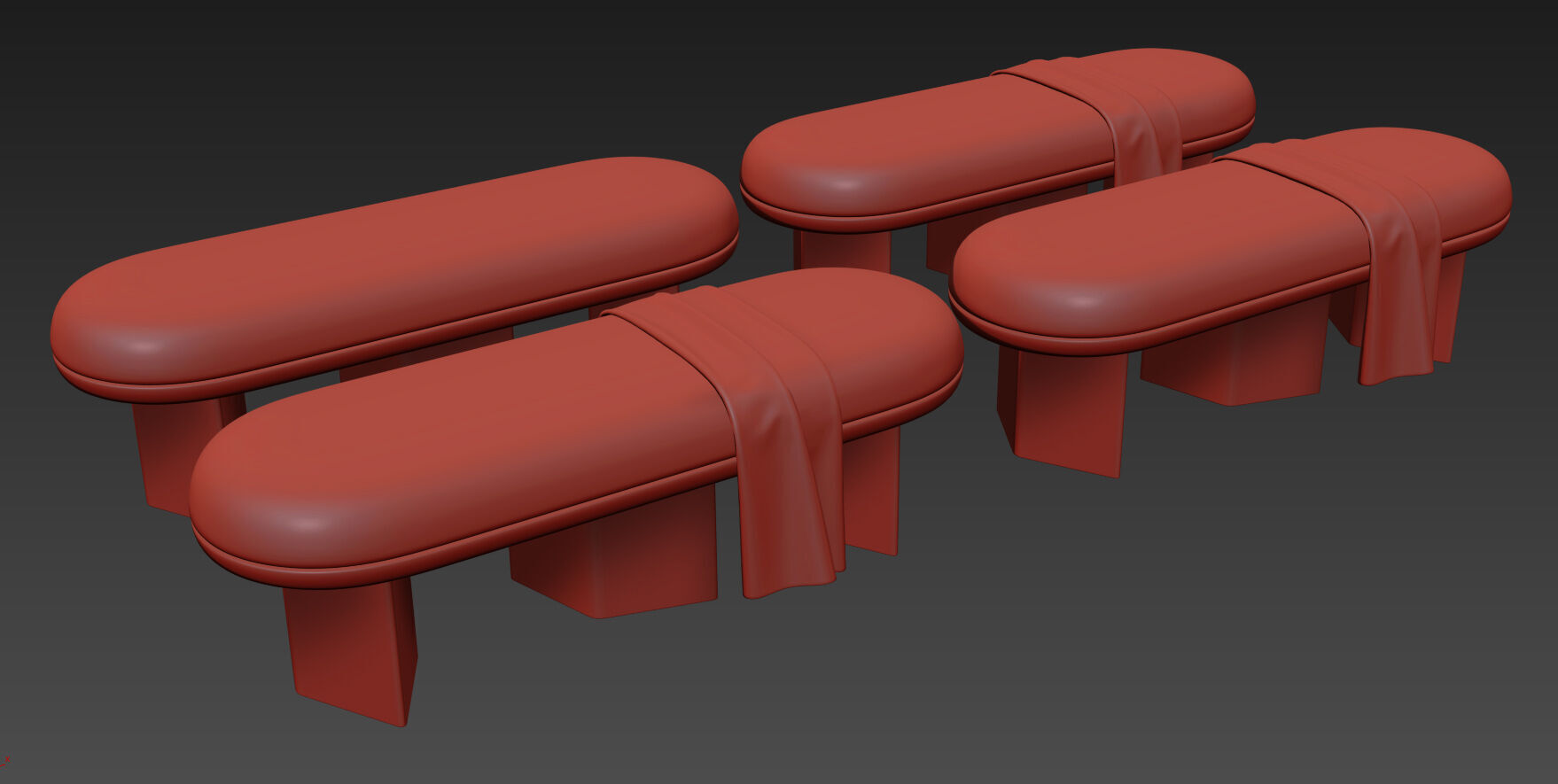 Wilshire Boucle Bench By Meridian Furniture 3D model_20