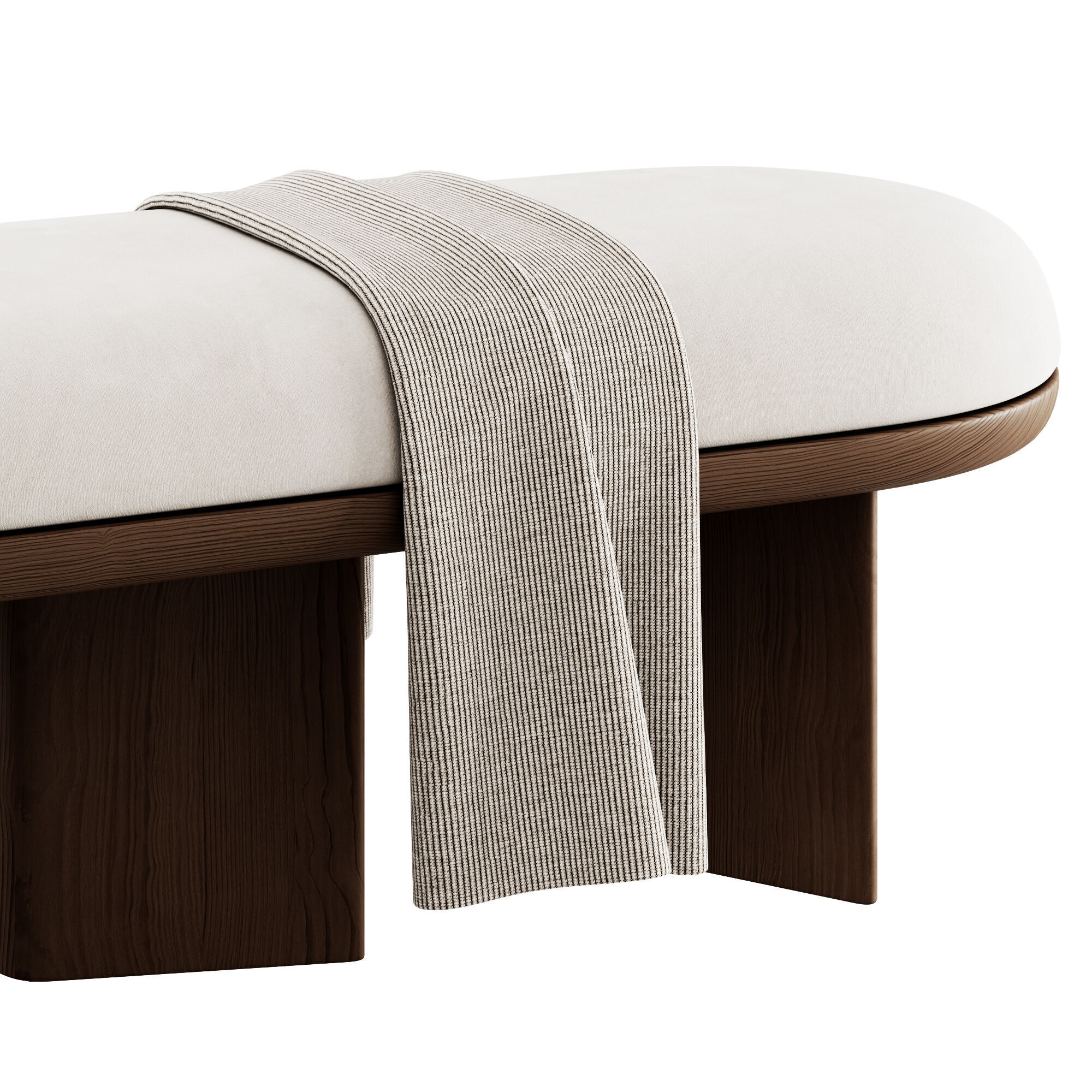 Wilshire Boucle Bench By Meridian Furniture 3D model_5