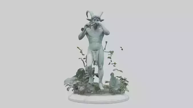Pan statue Low-poly 3D model