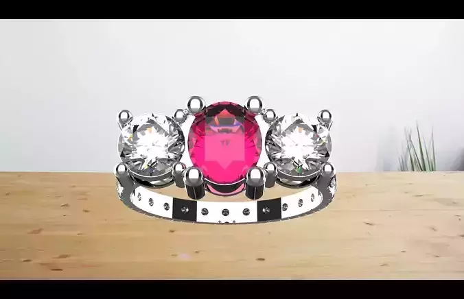rodalite pink garnet ring 3D print model