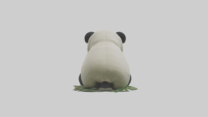 Panda chewing bamboo model Low-poly 3D model