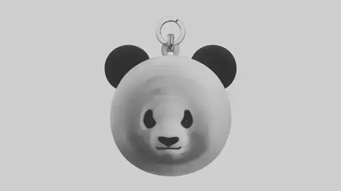 Panda face keychain model Low-poly 3D model