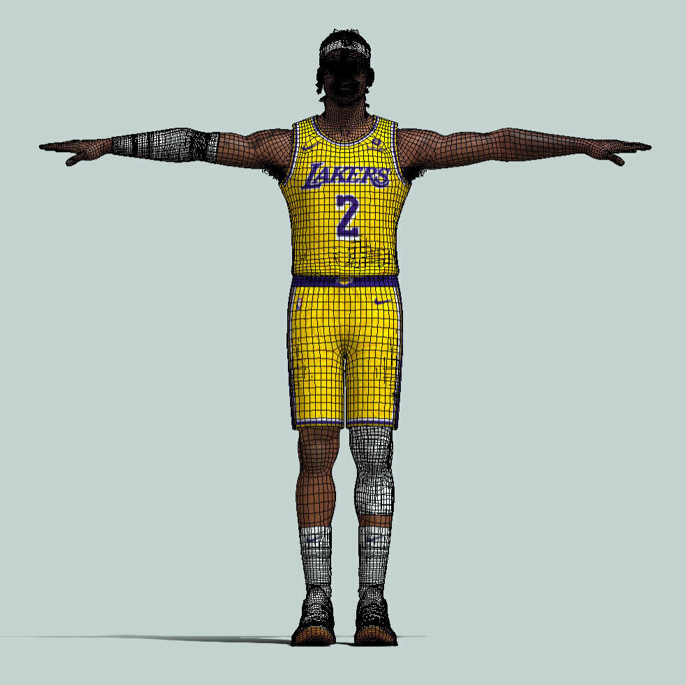 T-P Rigged Jarred Vanderbilt Los Angeles Lakers 3D model_5